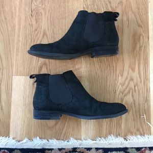 Franco Sarto Black Leather Chelsea Boots
